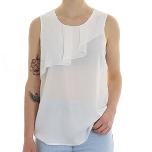 TOP CON ROUCHES BIANCO
